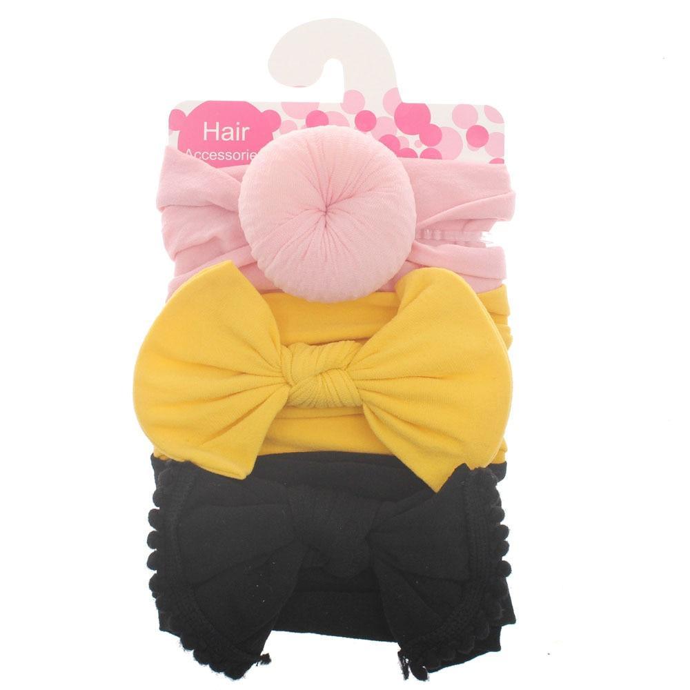 Bébé Mode Nylon Nœud Bandeau Nouveau-né Nœud Boule Ronde Écharpe de Tête Fleur Turban Filles Bandeaux Cheveux Nœud Pour Enfants