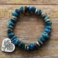 Bracelet Arbre de Vie en Apatite – Bijoux Véganes en Pierres Naturelles