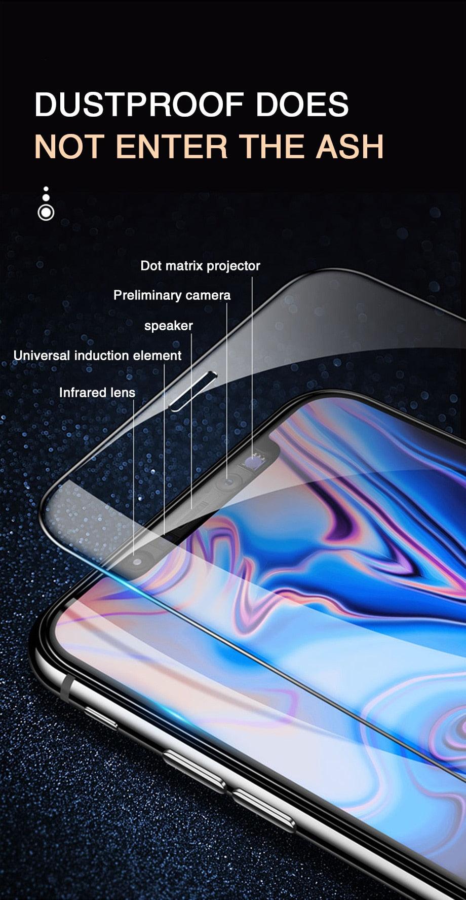 Verre de protection intégral 60D pour iPhone 12 11 13 14 Pro Max XR Film de protection d'écran en verre trempé pour iPhone 11 12 13 14