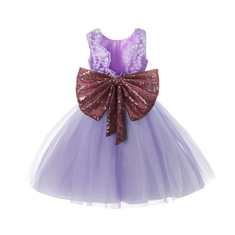 Robe de princesse rose sans dos de luxe dorée avec nœud, robe de bébé pour fête d'anniversaire, robe de nouveau-né pour filles, de 1 à 5 ans