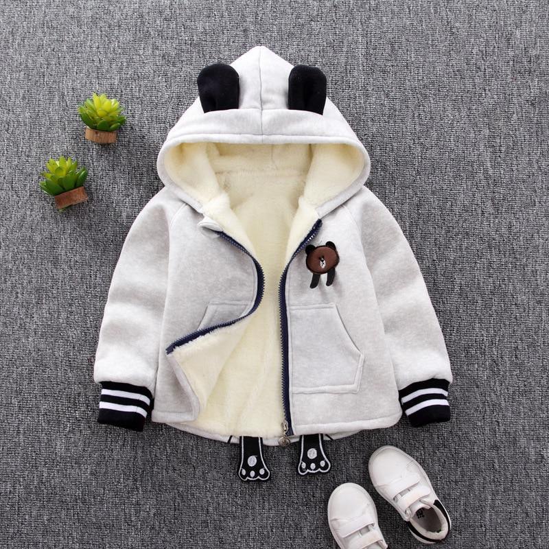 Manteau d'hiver chaud en coton pour bébés, vêtements d'extérieur pour enfants, veste pour nouveau-nés, vêtements pour garçons et filles, motif ours, pour la saison automne et hiver