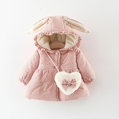 Vêtements de Bébé Fille Nouveau-né Veste Rembourrée en Coton à Capuche Florale pour Filles