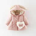 Vêtements de Bébé Fille Nouveau-né Veste Rembourrée en Coton à Capuche Florale pour Filles