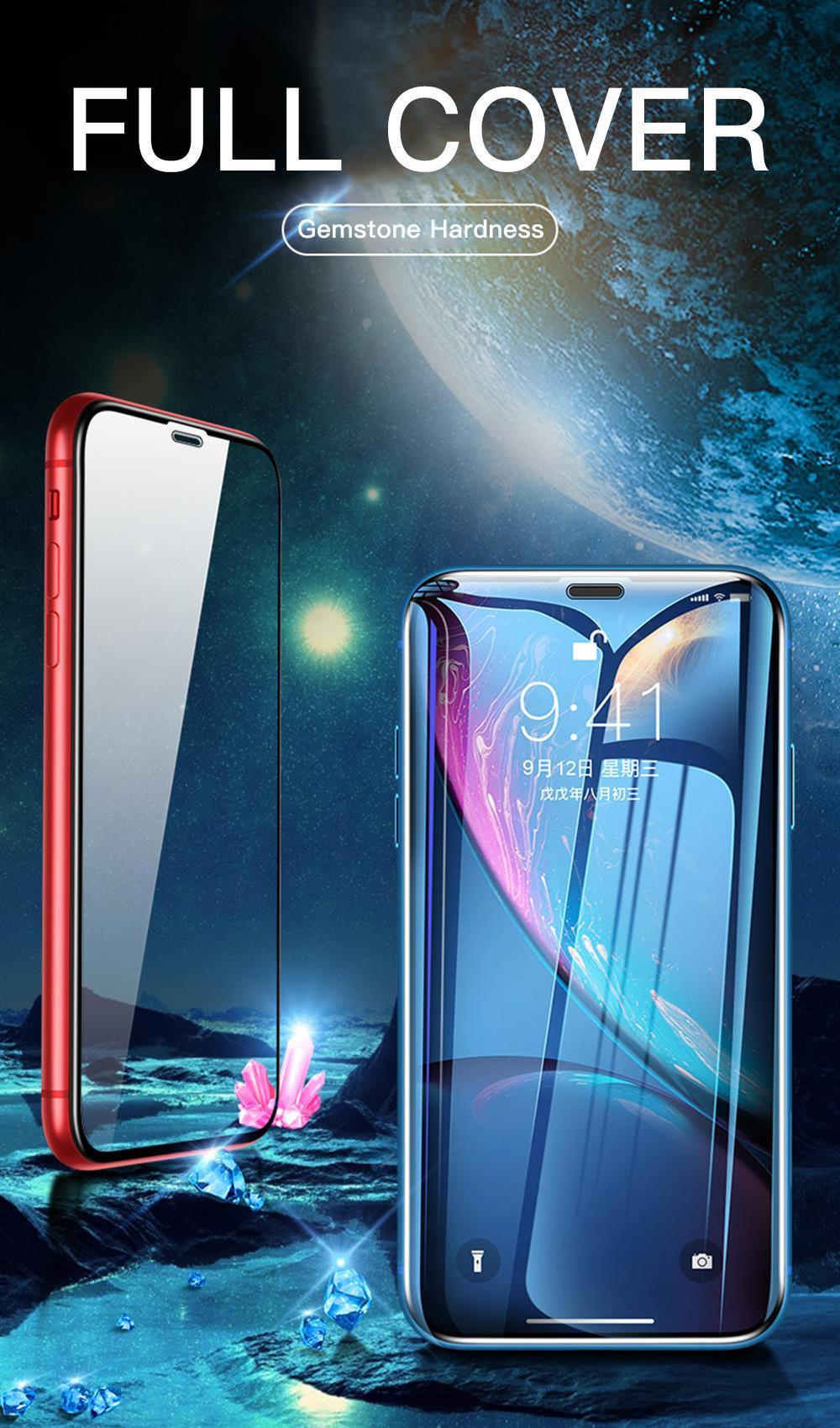 Verre trempé 20D pleine couverture pour iPhone 11 12 13 mini Pro X XR XS Max, protecteur d'écran pour iPhone 6 7 8 Plus SE, Film de protection HD transparent, installation facile, cadre, dureté 9H, sans bulles, anti-rayures et anti-traces de doigts