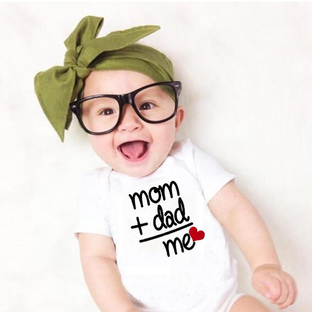 Vêtements de costume à manches courtes barboteuse barboteuse bébé fille garçon père + mère nouveau-né moderne pour bébé fille et bébé garçon