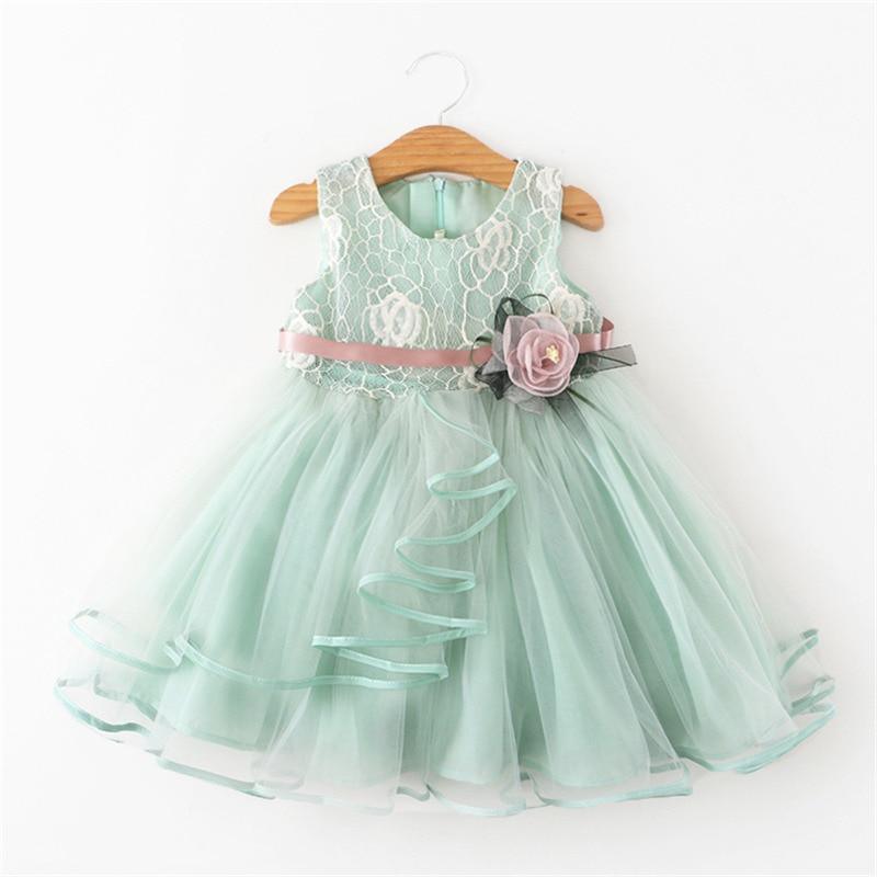 Robe de luxe moderne à fleurs pour nouveau-né, nouvelle collection d'été, vêtements mignons pour bébés filles, robe de soirée en tulle et dentelle pour filles