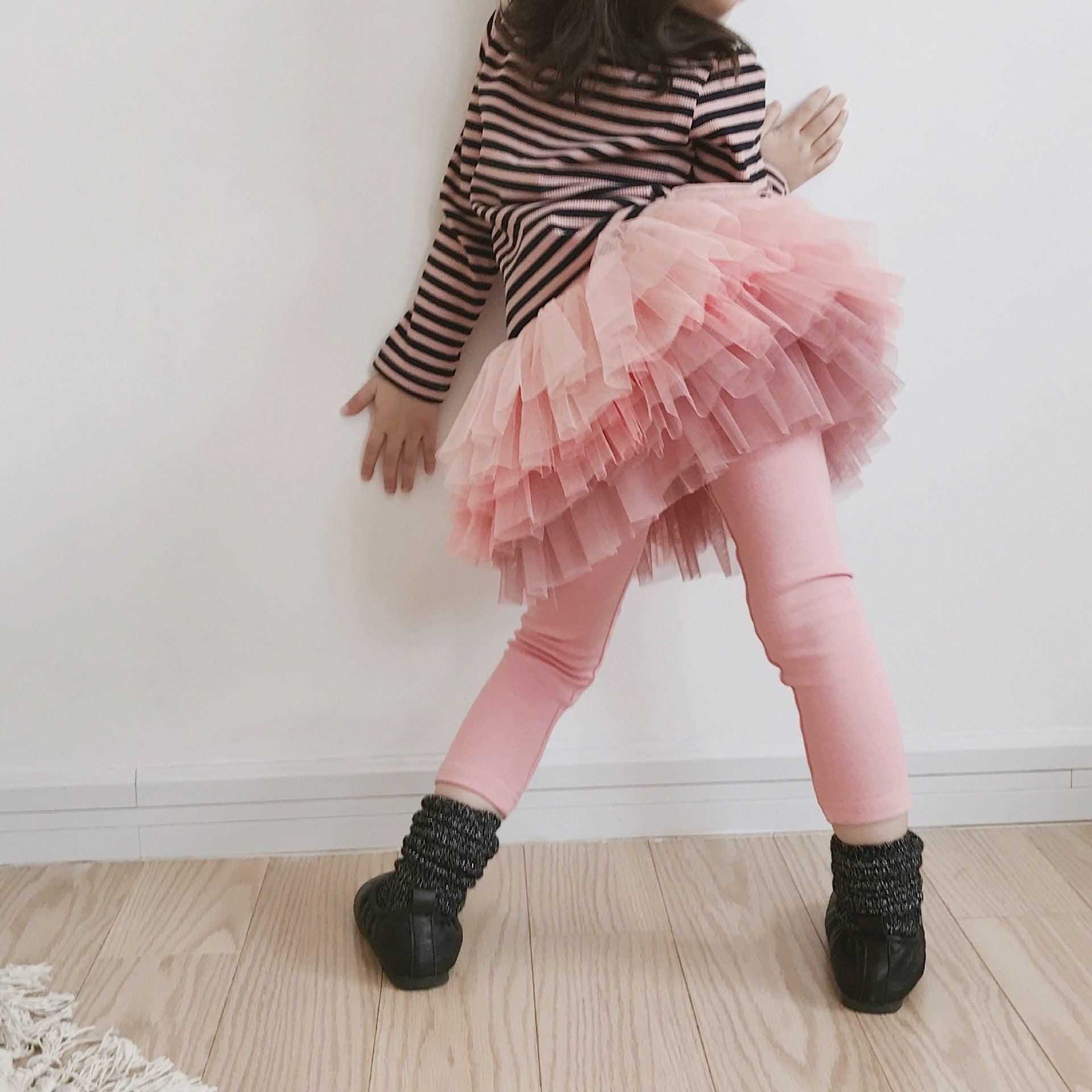 Nouveau Legging Moderne Fille Bébé Pantalon d'Automne pour Enfants Pantalon de Ballet Legging Chaud et Confortable pour Enfants avec Jupe