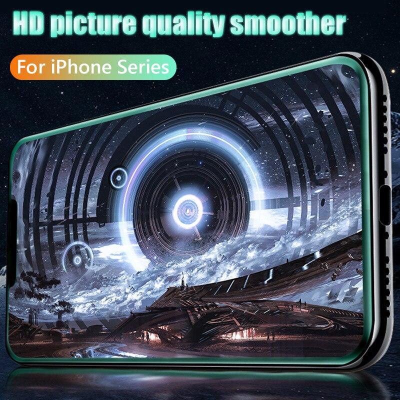 3 pièces protecteurs d'écran lumineux pour iPhone 14 11 Pro Max 12 Mini XR X XS, verre trempé lumineux pour iPhone 13 Pro Max 8 7 Plus, protecteur d'écran en verre trempé compatible avec iPhone