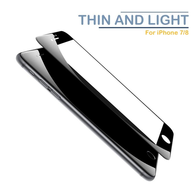 Verre Trempé Incurvé 9D pour iPhone 7 8 6 6S Plus SE, Protecteur d'écran en Verre pour iPhone 8, iPhone 7 Plus, iPhone 8 Plus, Film Protecteur en Verre Trempé