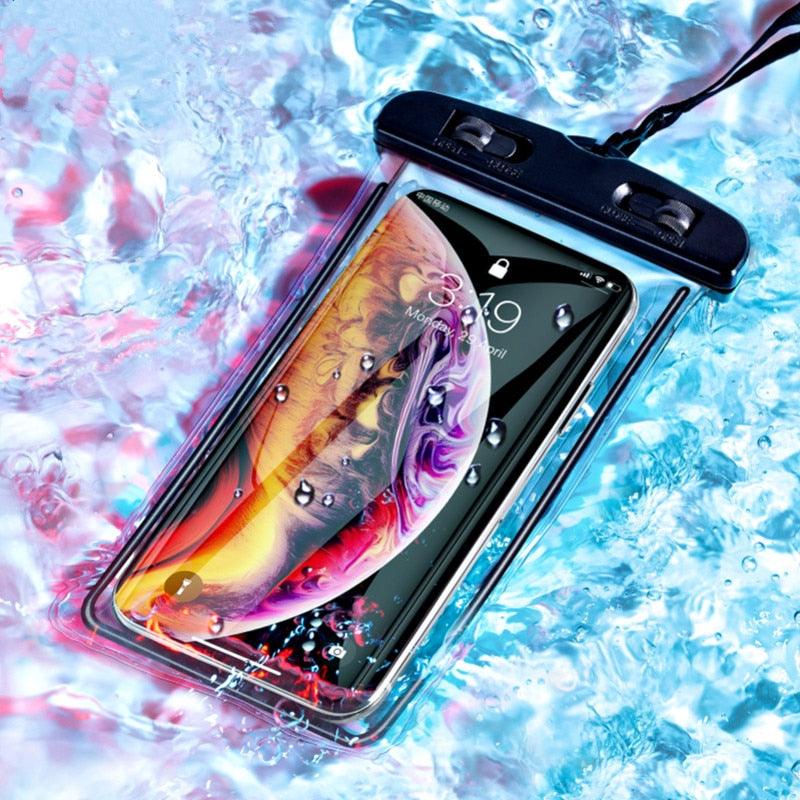 Étui universel étanche pour téléphone Housse de protection submersible pour iPhone 13 12 11 Pro Max X Xs 8 Pochette étanche pour téléphone Noir Housse sous-marine