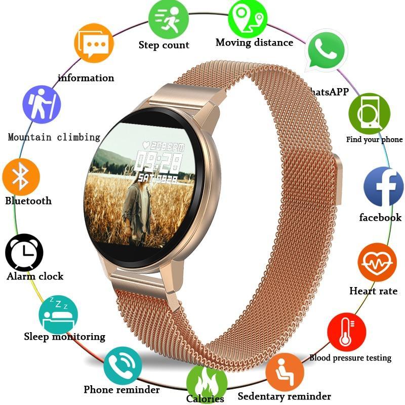 Nouvelle montre-bracelet intelligente décontractée pour hommes et femmes, moniteur d'activité physique de luxe de marque, étanche, au design moderne et luxueux