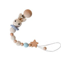 Chaîne de sucette moderne faite à la main, chaînes de dentition pour bébé, perles de panda en crochet, clips en bois, petite tige en bois pour enfants