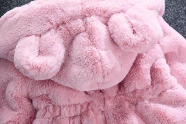 Bébé Fille Style Designer Moderne Veste à Capuche Mignonne Épaisse Chaude Douce Manteau pour Tout-Petits Pour Enfants
