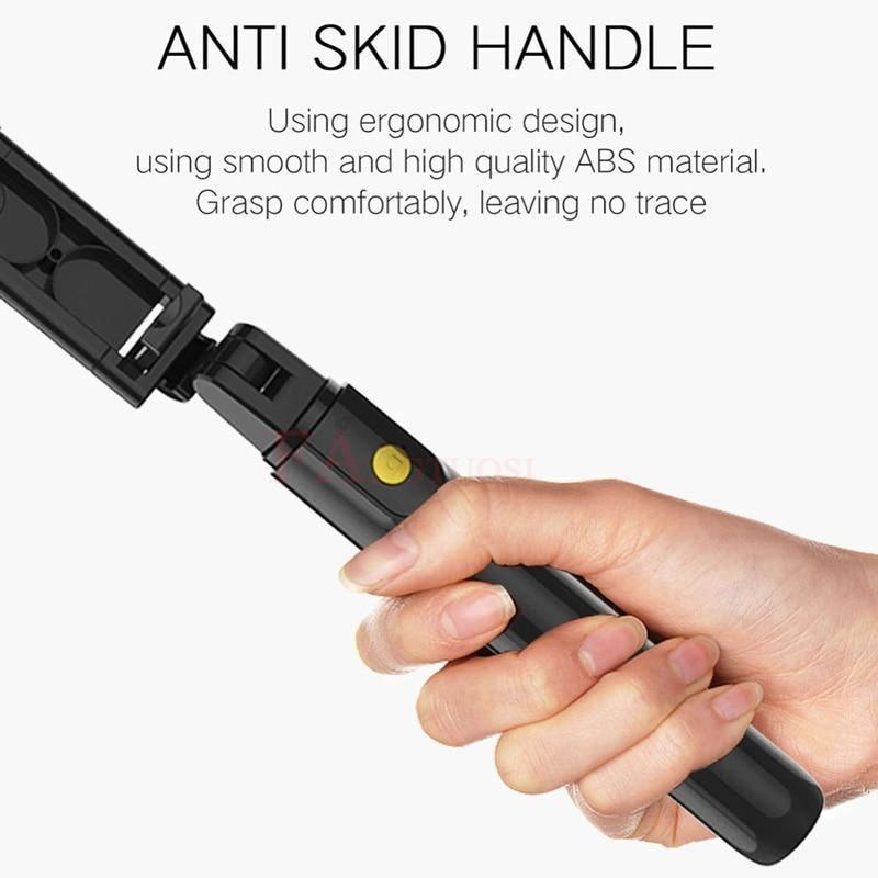 Perche à Selfie Bluetooth Sans Fil 3-en-1 Monopode Extensible Trépied Pliable avec Télécommande de Déclenchement