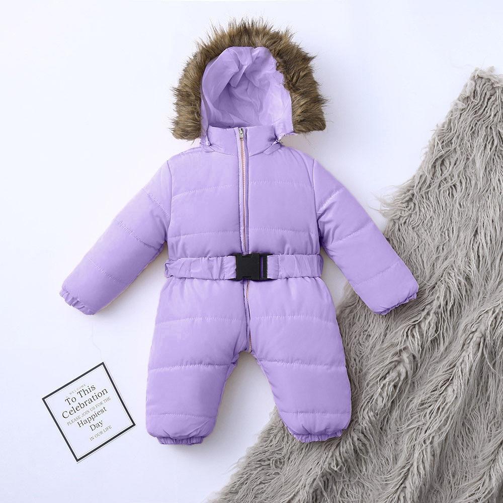 Vêtements d'hiver pour bébés, combinaison de neige chaude et épaisse à capuche pour garçons et filles