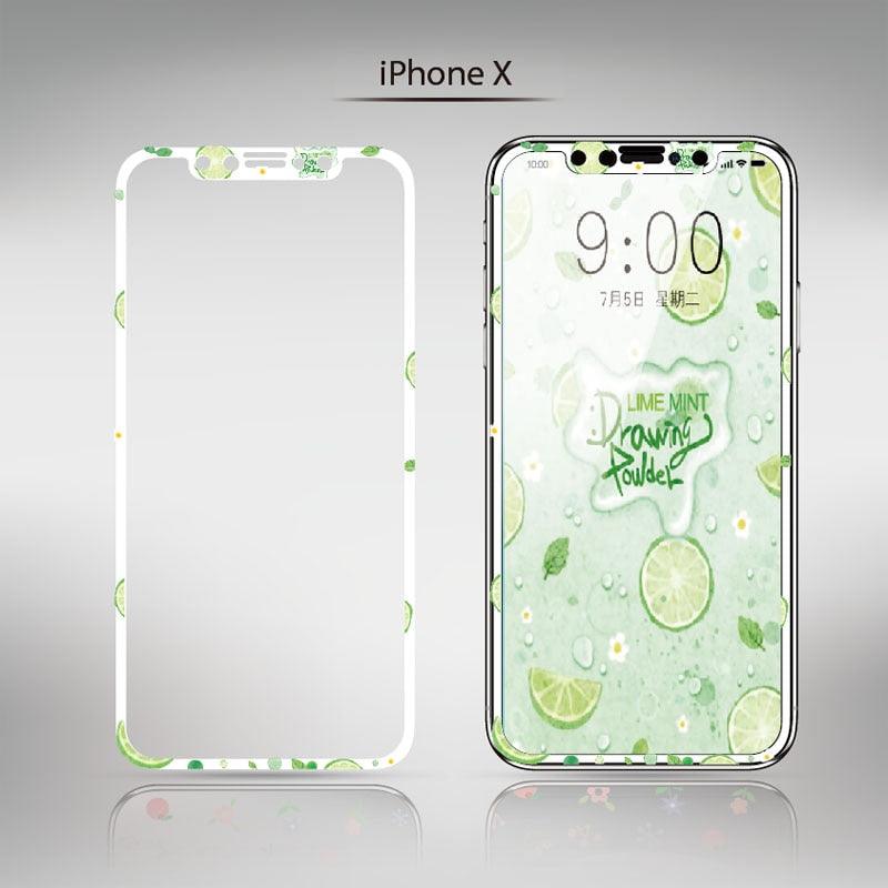 Protecteur d'écran Cartoon Fleurs pour iPhone 13 12 11 Pro Max Bord Souple Verre Trempé pour iPhone XS MAX XR 7 8 PLUS Cadre d'installation facile Mignon Dureté 9H Couverture complète Sans bulles Design Mignon Fleurs de Cerisier Verre pour iPhone