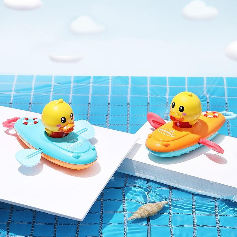 Jouets de bain pour bébé dessin animé, jouet d'eau classique en forme de canard à tirer pour bébé, jouet de bain pour l'éducation précoce du nourrisson, jouet de natation de plage pour enfants.