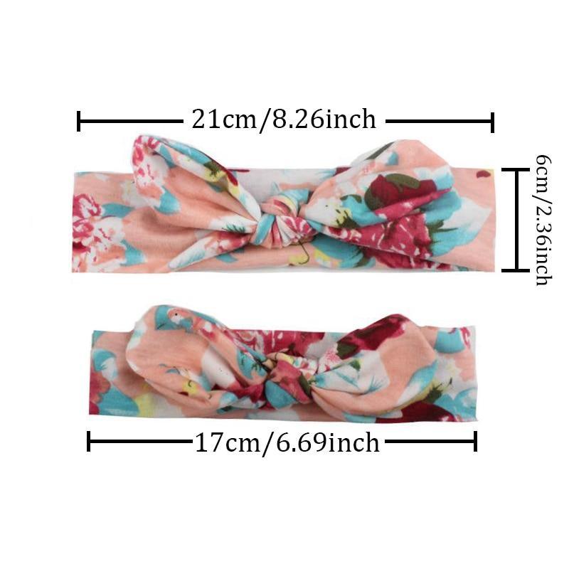 Bandeau Cheveux pour Mère et Bébé avec Nœud Floral Élastique Accessoires Cheveux Turban Mère-Enfant Nœud Pour Mère et Fille