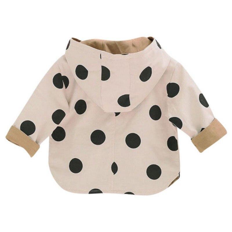 Manteau chaud en coton à imprimé pois, élégant et confortable, coupe slim, avec capuche boutonnée et deux faces, pour bébé fille nouveau-né