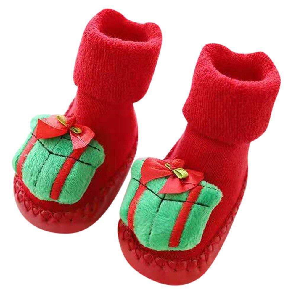 Chaussettes Bébé Noël Nouveau-né Pour Garçons/Filles Chaussettes de Sol de Noël Antidérapantes Chaussettes Premiers Pas Pour Bébé Enfants