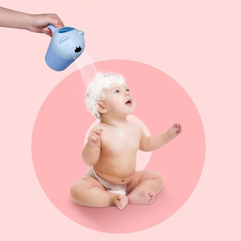 Bébé Enfants Dessin Animé Ours Bain Tasse Bébé Douche Shampooing Tasse Seau Bébé Douche Cuillère Eau Cheveux Pour Enfants