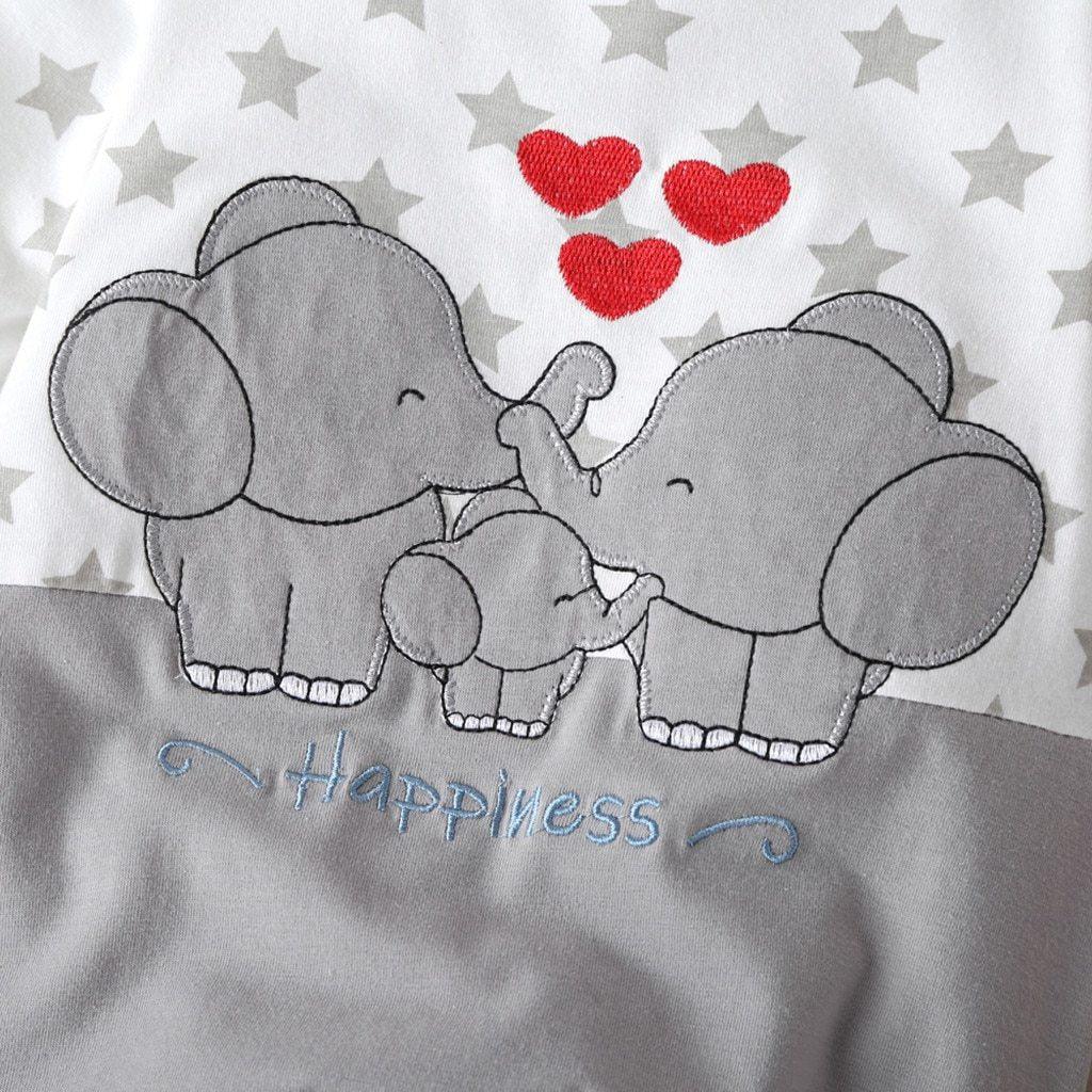 Barboteuse à manches longues imprimé étoile de dessin animé, combinaison motif éléphant, vêtements chauds pour bébés filles et garçons