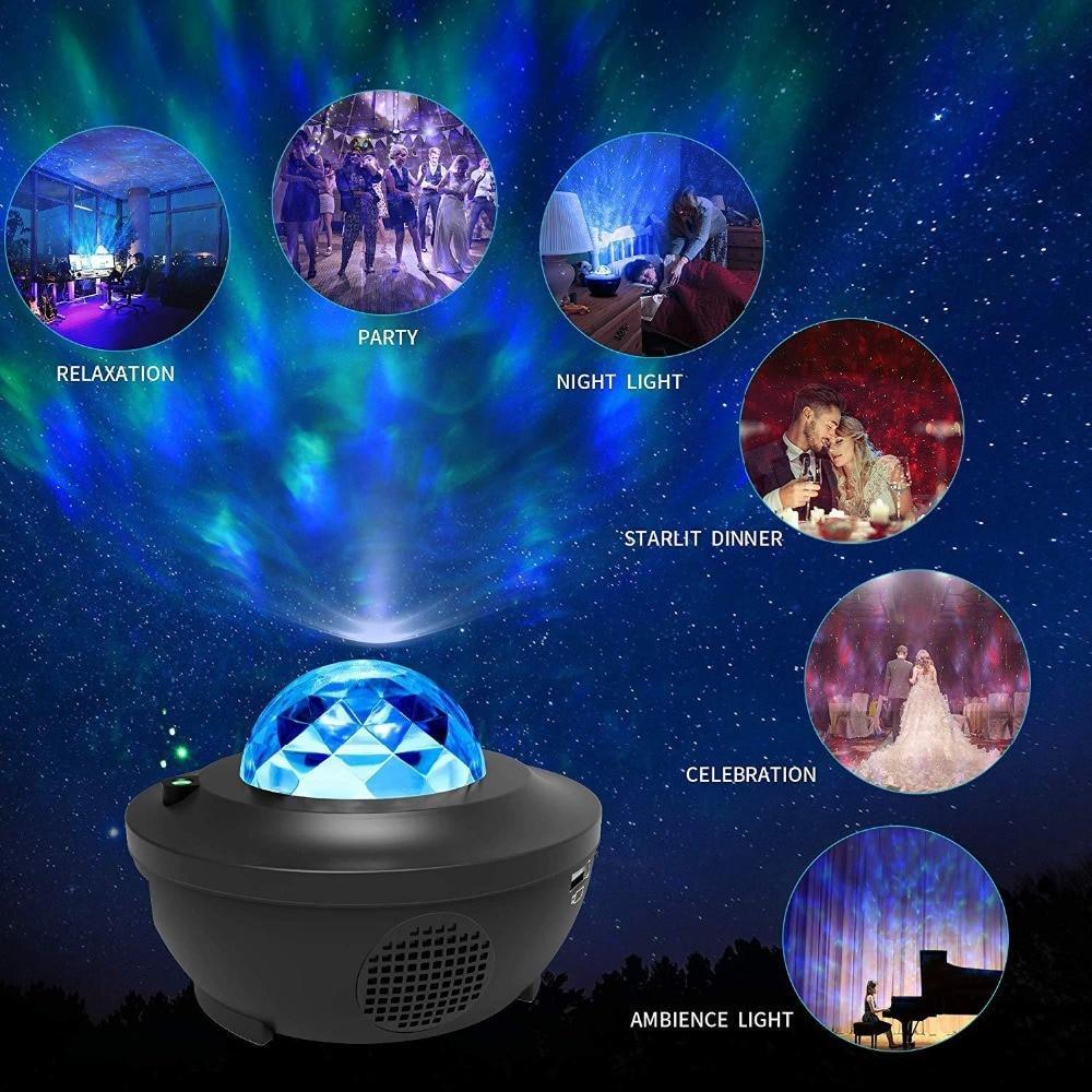 Nuage LED STEVVEX avec enceinte Bluetooth pour chambre de bébé/enfant, salle de jeux, cinéma maison, veilleuse d'ambiance, projecteur de lumière romantique et cadeau d'anniversaire