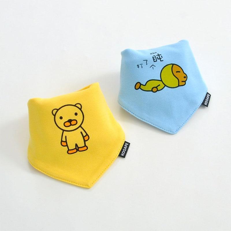 Lot de 2 bavoirs bandana double épaisseur en coton pour bébés, garçons et filles, bavoirs triangulaires, serviette pour nourrissons