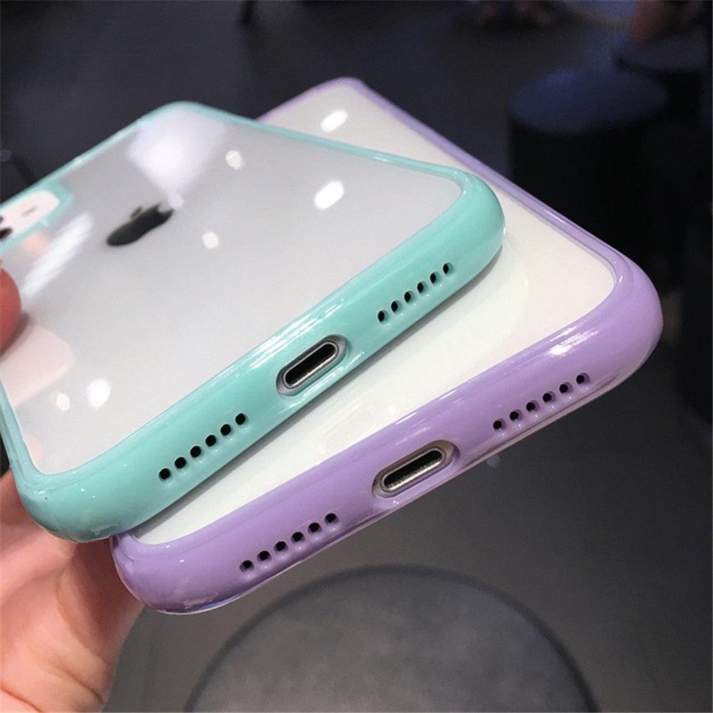 Coque de téléphone antichoc transparente avec pare-chocs pour iPhone 11 12 13 14 Pro Max Mini, motif bonbon mignon, coque rigide de luxe translucide pour iPhone