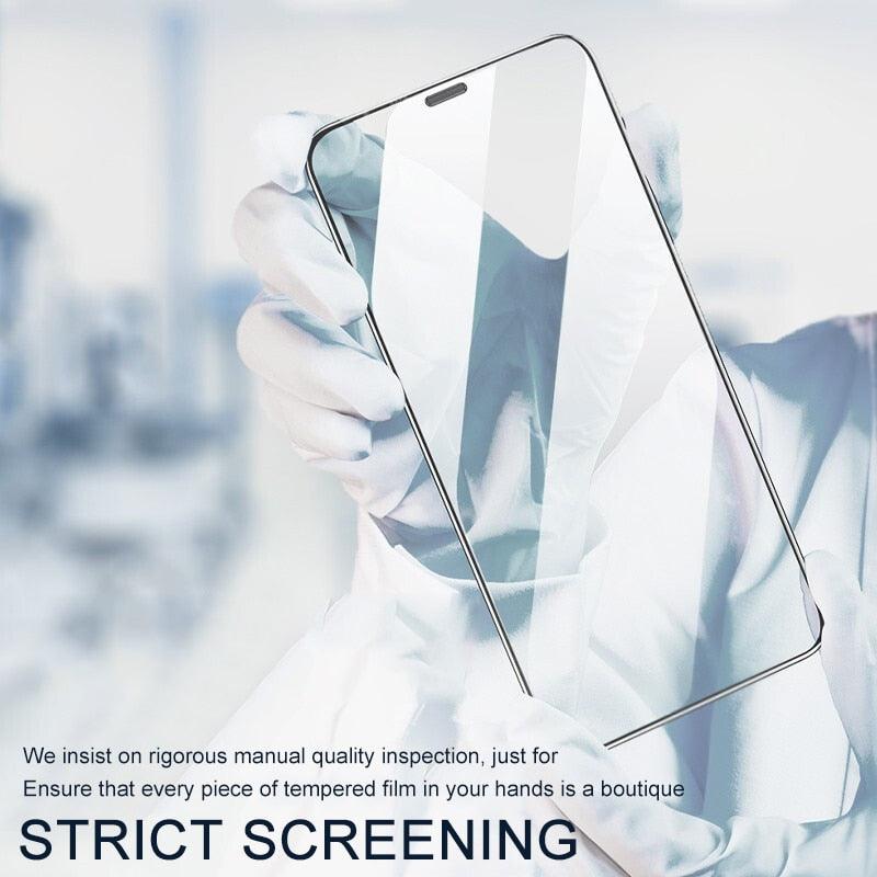 Verre de protection intégral 30D pour iPhone 13 12 11 14 Pro Max X Xr Protecteur d'écran iPhone 6 7 8 14 Plus Film en verre trempé Protecteur d'écran en verre trempé ultra résistant pour iPhone