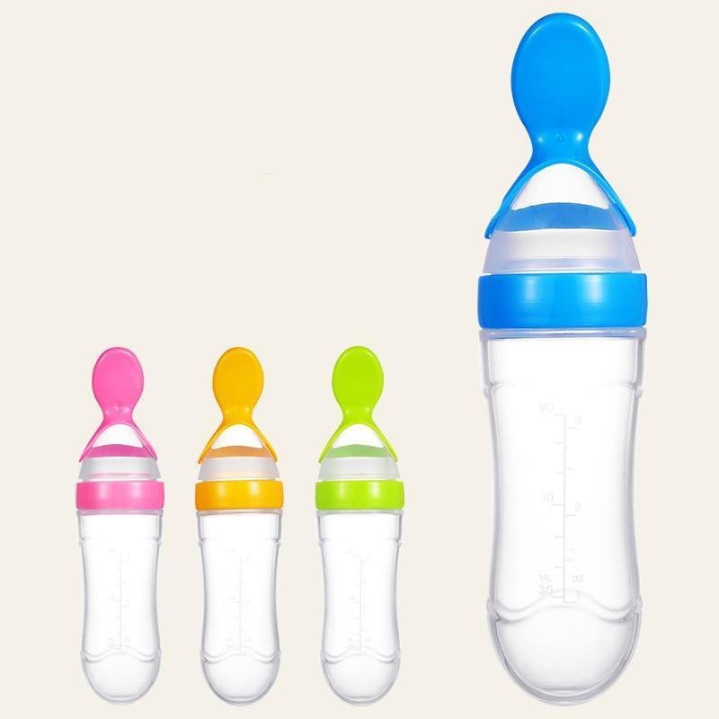 NOUVEAU Biberon Cuillère avec Cuillère en Silicone Nouveau-né Nourrisson Cuillère à Pression Biberon d'alimentation Supplémentaire pour Tout-petit pour Enfants et Bébé