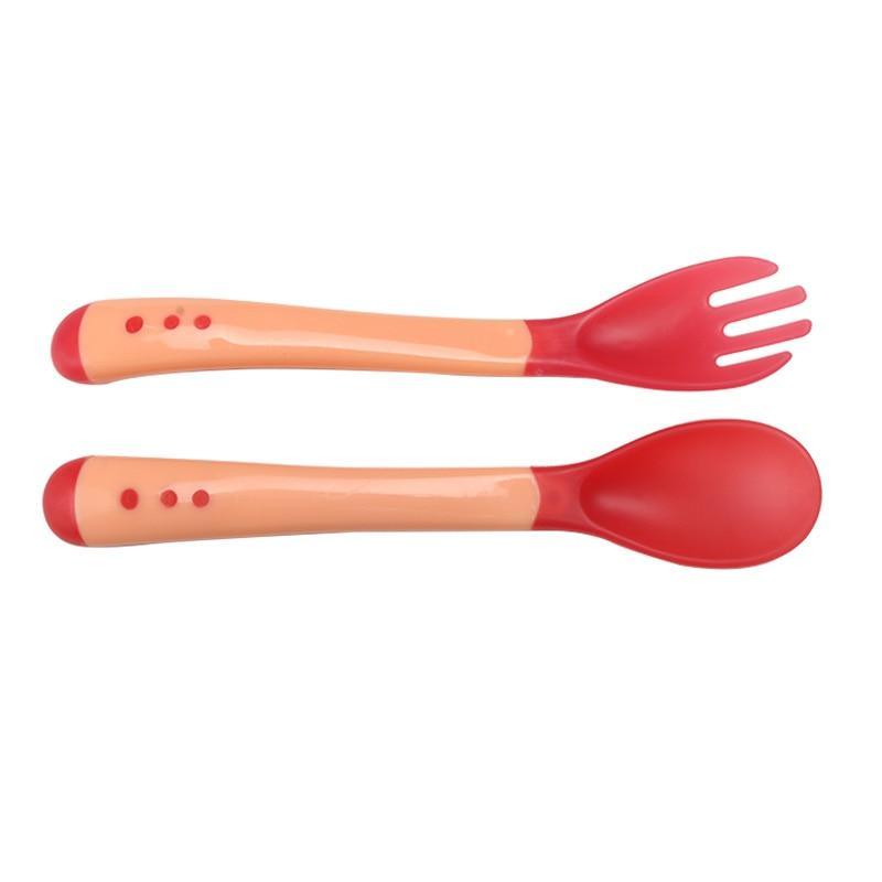 Ensemble unique cuillère et fourchette pour l'apprentissage de l'alimentation des nouveau-nés, facile à prendre en main pour les repas des enfants, couverts, fourchettes d'alimentation