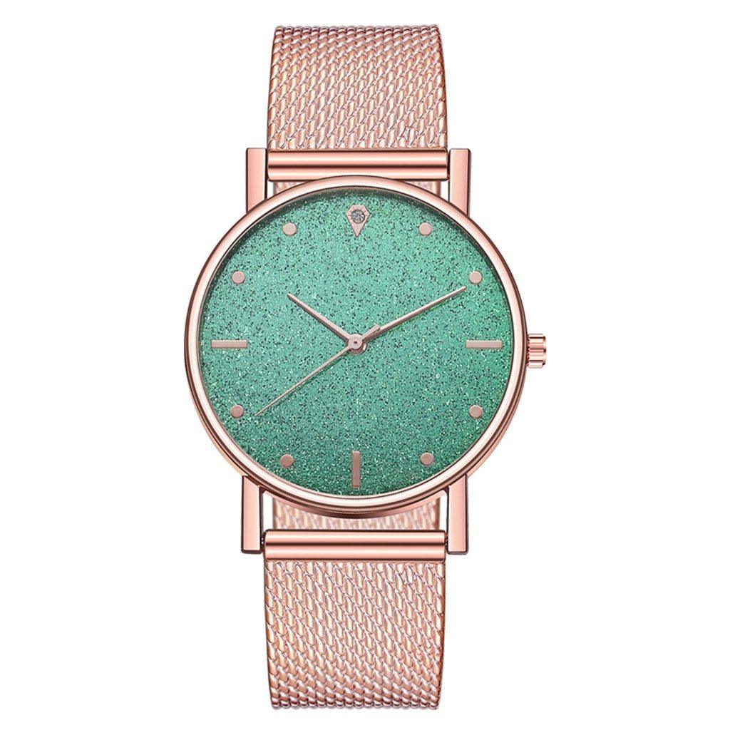 Montre décontractée pour femmes, cadran romantique ciel étoilé, montre-bracelet à quartz tendance pour femmes et jeunes filles