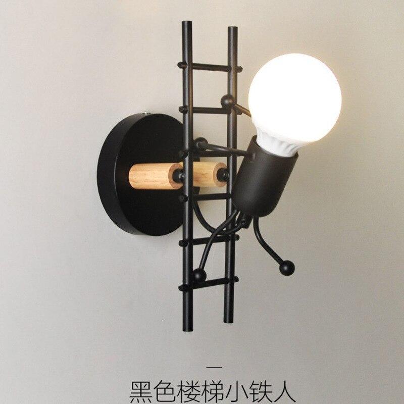 Applique Murale Moderne Rétro Dessin Animé Poupée pour Chambre d'Enfant Bébé Luminaire Nordique Décoration Éclairage Maison Applique Murale Enfant Grimpant Échelle Lampe Décoration
