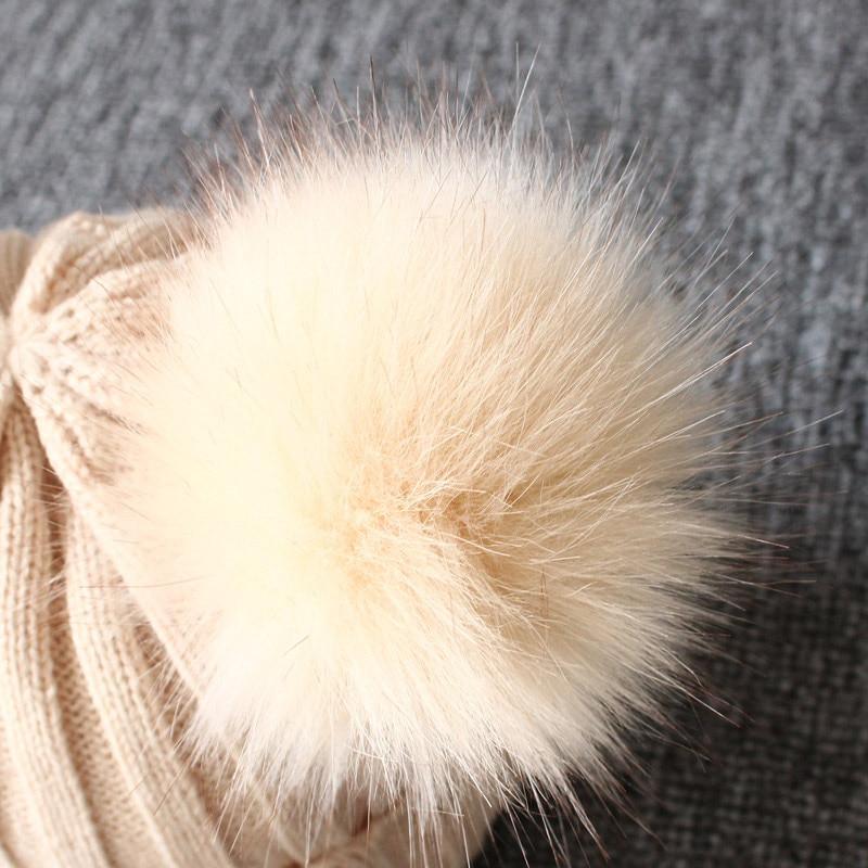 Ensemble bonnet et écharpe mignons pour bébé - Bonnet d'hiver en tricot chaud avec pompon pour bébé fille