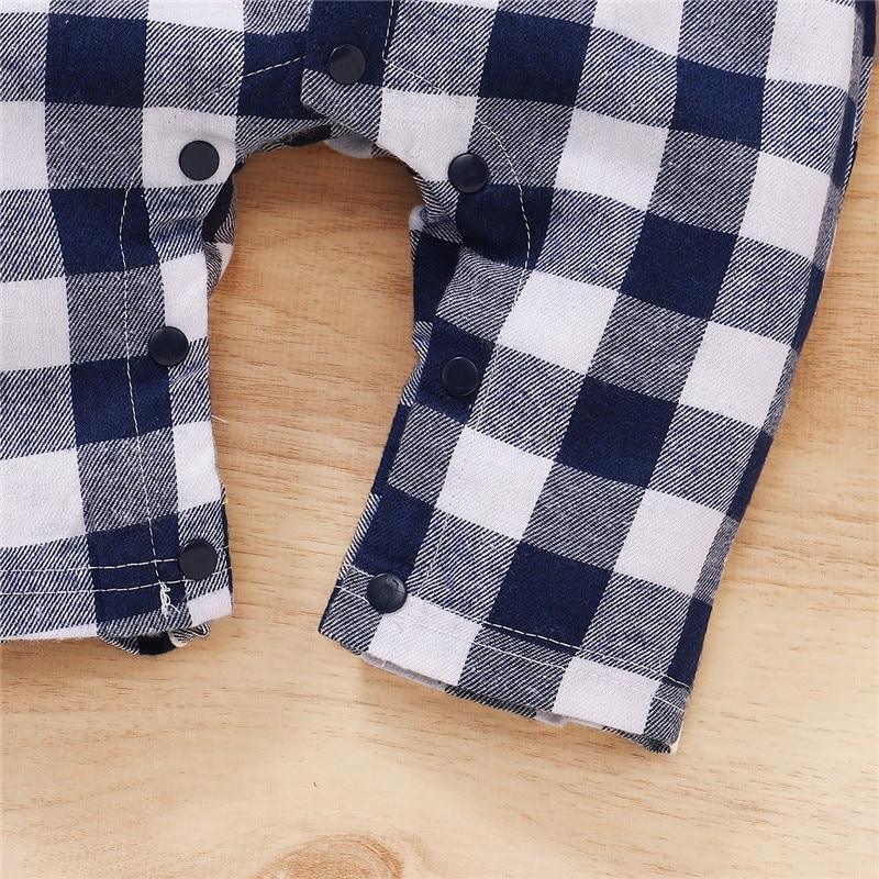 Barboteuse classique en coton à col écossais pour nouveau-nés, style rétro moderne et élégant, pour bébés garçons et filles, printemps-automne