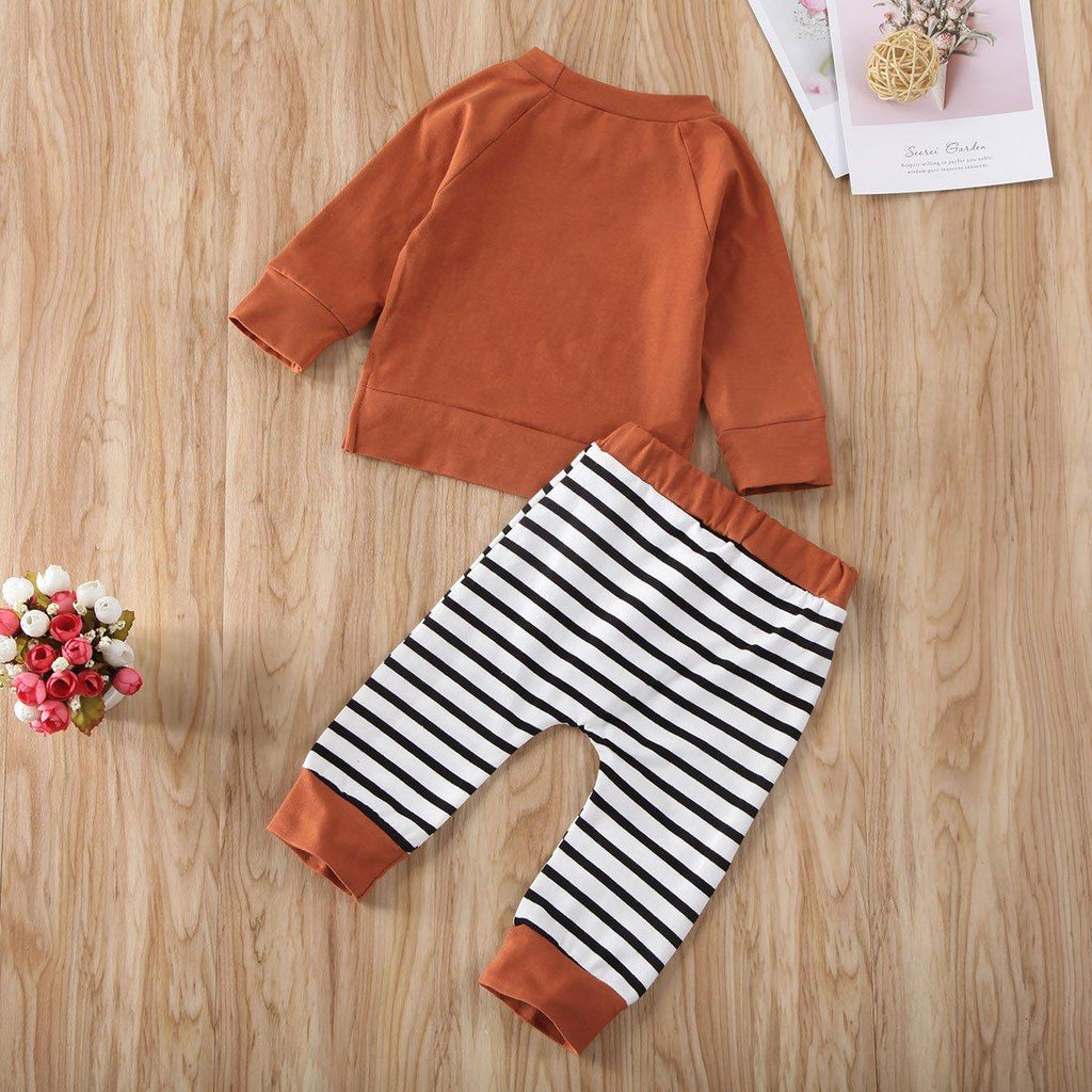 Ensemble Pyjama Garçon Bébé Style Moderne Hauts Rayés Pantalon et T-shirt Pour Garçons Et Filles