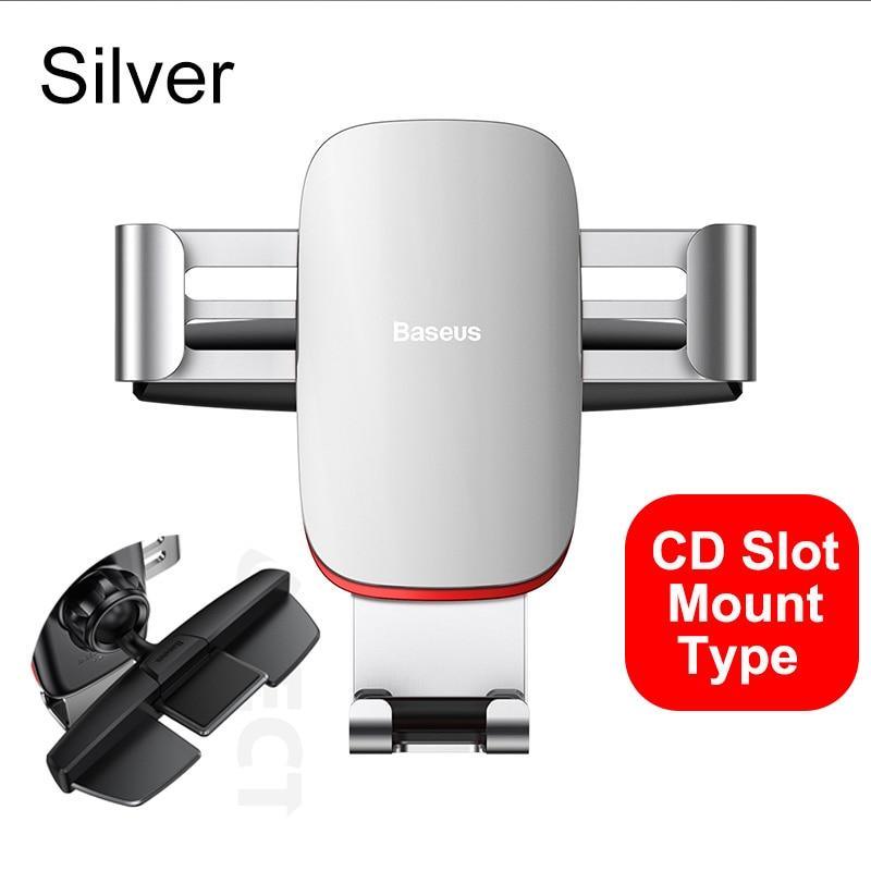 Support de téléphone de voiture avec rotation à 360 degrés pour grille d'aération de voiture / fente CD Support de téléphone portable à gravité en métal
