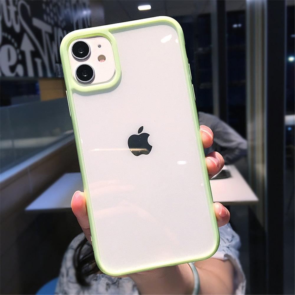 Coque de téléphone antichoc transparente avec pare-chocs pour iPhone 11 12 13 14 Pro Max Mini, motif bonbon mignon, coque rigide de luxe translucide pour iPhone