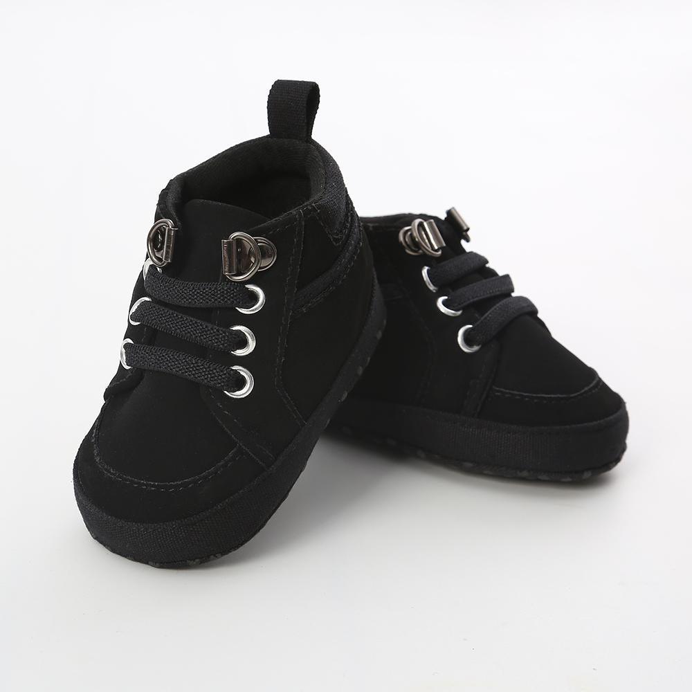 Chaussures bébé premières marches montantes en cuir souple antidérapantes pour nouveau-né