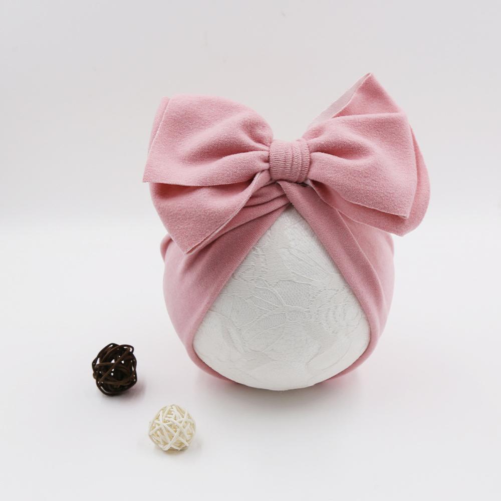 Bonnet pour bébé nouveau-né en coton moderne et élégant, avec nœud supérieur, excellent pour les accessoires de photographie, turban pour bébé
