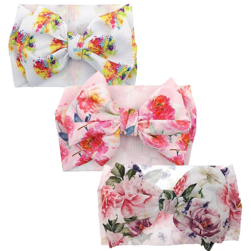 Bandeau Turban Moderne Luxe Élégant pour Bébé Fille, Accessoires Photo, Nœud, Lot de 3 Pièces pour Filles Bébé