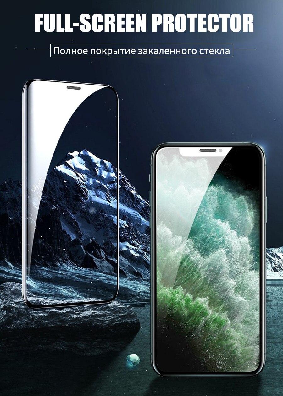 Verre Trempé Incurvé 5D 9H pour iPhone X XR XS 11 12 13 14 Pro Max 6 6S 7 8 Plus SE Mini Film de Protection d'écran Complet Dureté 9H Sans Bulles Installation Facile Film Protecteur d'écran