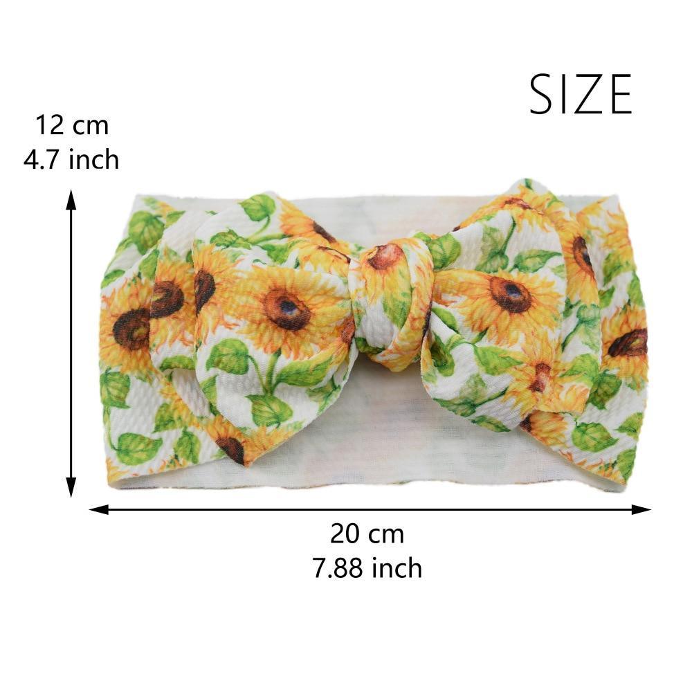 Bandeau de luxe moderne à nœuds pour bébés et enfants, avec motif floral, élastique, accessoires pour cheveux, noué pour filles