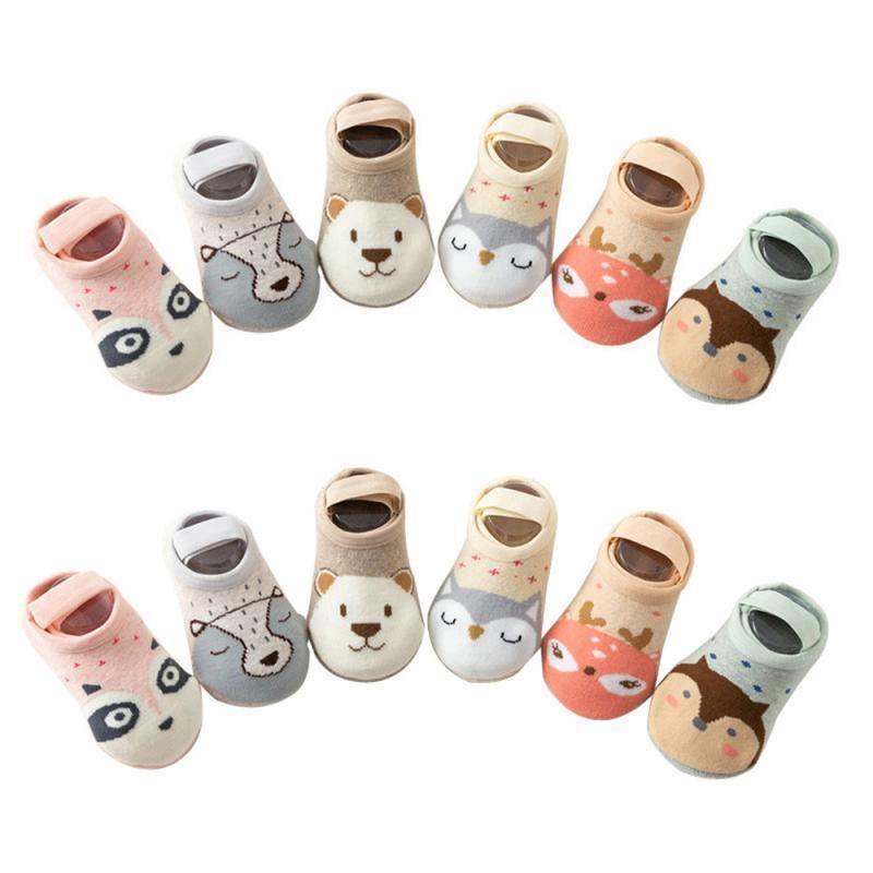 Chaussettes pour bébé de luxe modernes Chaussettes de marche pour nourrissons Chaussettes antidérapantes mignonnes en coton pour tout-petits 6 couleurs Chaussettes en polyester pour enfants