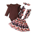 Ensemble de 2 pièces de vêtements pour bébés filles : hauts barboteuse, jupe à bretelles, robe, Thanksgiving, tenues d'hiver