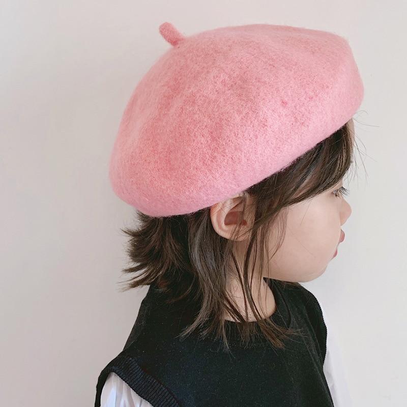Béret Enfant Fille Chapeau d'Art Moderne Béret Bonbon Casquettes pour Enfants Casquettes Élégantes