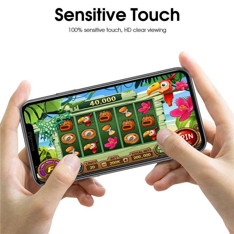 3 protections d'écran en verre trempé anti-espion pleine couverture bord noir pour iPhone 14 13 12 11 Pro MAX X XS Max XR 7 8 Plus Verre trempé colle complète bord à bord anti-rayures pour iPhone