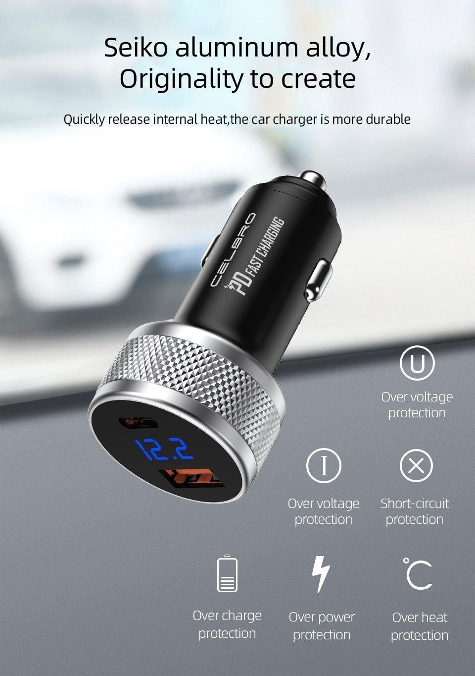 Mini voiture Charge rapide 3.0 Chargeur USB Chargeur de téléphone Chargeur auto portable Charge rapide