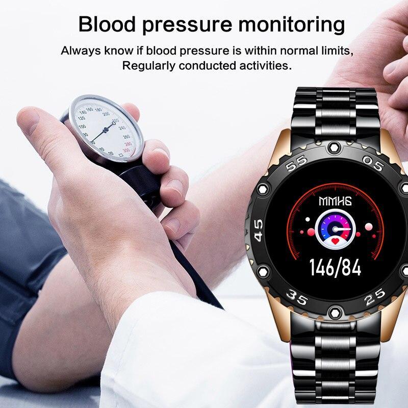 Nouvelle montre connectée pour hommes avec protection étanche IP67 et moniteur de fréquence cardiaque, podomètre pour systèmes Android et iOS, bracelet en acier, montre connectée de sport pour hommes